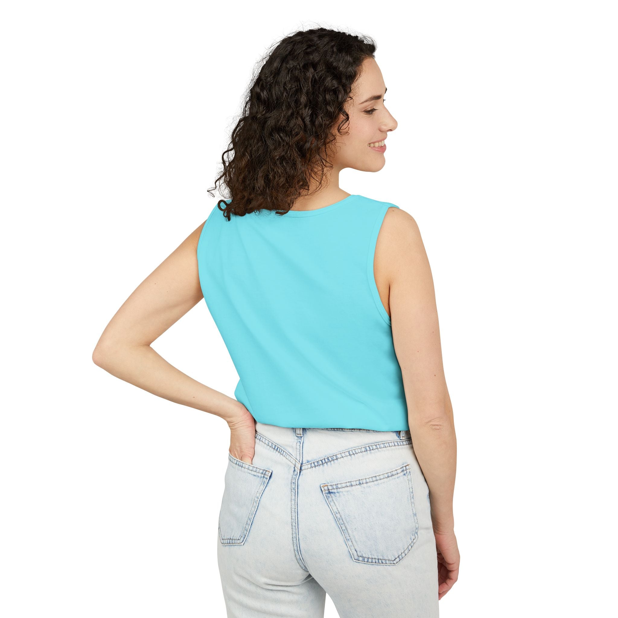 Stylish Unisex Garment-Dyed Tank Top with Fun 'Klozet' Design, Cool Summer Wear, Casual Beach Style, Gift for Friends, Trendy Streetwear